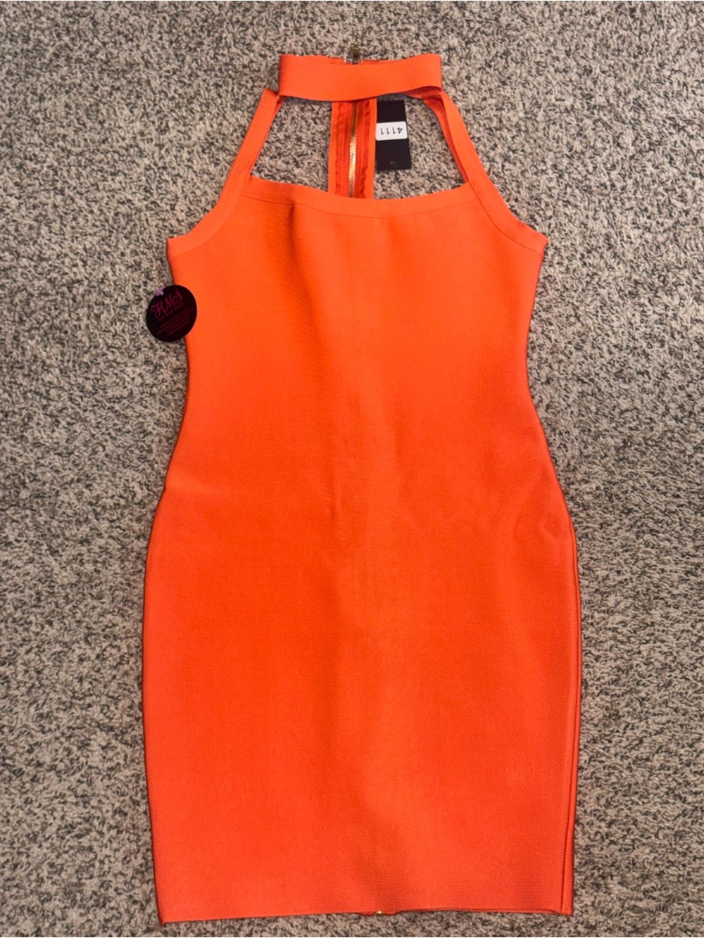 Orange Bandage Bodycon Dress